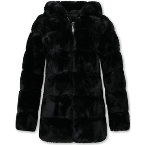 Gentile Bellini Korte faux fur jas met rits en capuchon