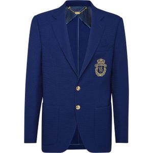 Billionaire - Cotton Blazer Crest - Blauw - Heren Blazer