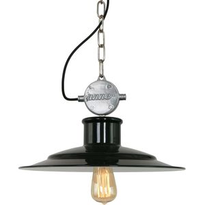 Anne Lighting Industriële hanglamp - metaal industrieel e27 l: 40cm voor binnen woonkamer eetkamer zwart