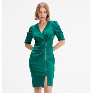 Jersey -jurk met zipzijde