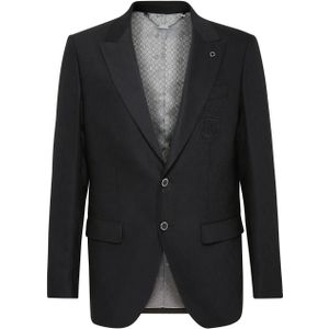 Billionaire - Blazer Crest - Slim-fit - Zwart - Wol
