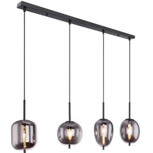 Globo Rookkleurige 4-lichts hanglamp | glas | hanglamp | rook kleur | woonkamer | eetkamer