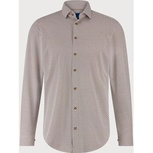 Blue Industry - Overhemd - Bruin - Lange Mouw - Stip