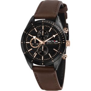 Sector - Heren Horloge R3251516007 - Zwart/Bruin - Ø 44mm