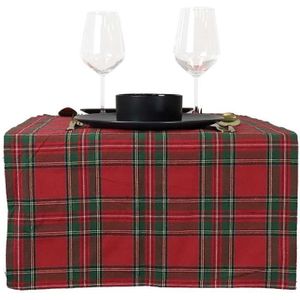 Unique Living tafelloper xmas tartan red 45x150cm