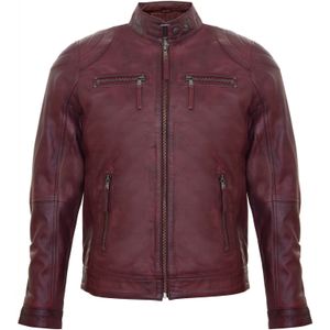 Leren Bikerjack - Zwart - Met Rits