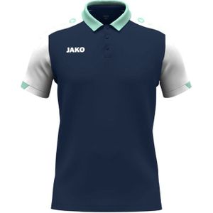 JAKO - Dynamic Polo - T-shirt - Bleu Marine/Blanc/Menthe - Polyester 100% Gerecycled
