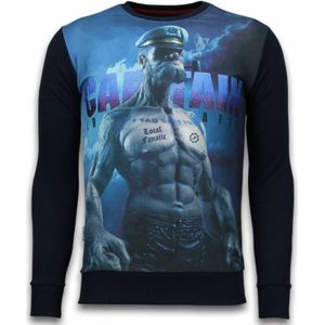 Local Fanatic The sailor man digital rhinestone sweater