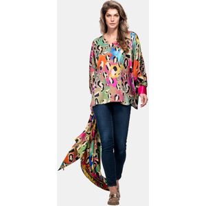 Mucho Gusto Zijden blouse beverly hills kleurrijke luipaardprint