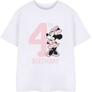 Disney Kinderen/kinderen minnie mouse 4de verjaardag t-shirt