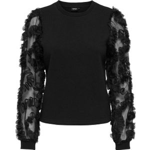 Only - Lavin Mix Crew - Sweater - Zwart - Dames - Regular Fit