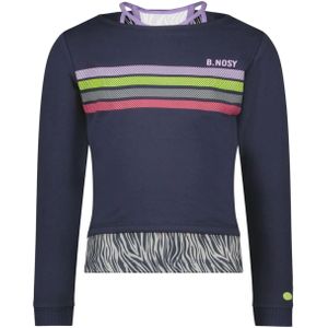 B.Nosy Meisjes sweater met losse top stripes navy