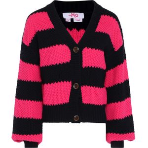 Gebreid Vest - Gestreept - V-hals - Losse Pasvorm - Lange Mouw