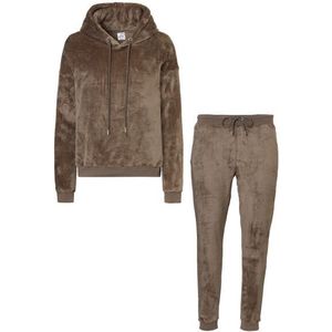Apollo - Huispak - Donkerbruin - Loungewear - Fleece met Capuchon