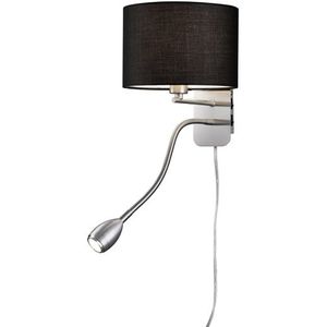 Trio Moderne wandlamp met leeslamp hotel metaal -