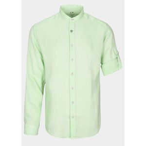 Commander - Casual - Groen - Hemd - Lange Mouw - 100% Linnen