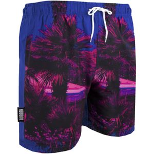 GUGGEN MOUNTAIN - Heren Zwemshort - Roze - Palmpatroon
