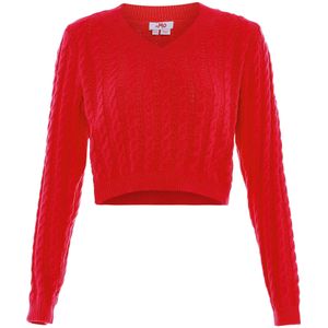 Mymo - Jumper - Rood - Cropped Model - V-hals - Pullover Trui