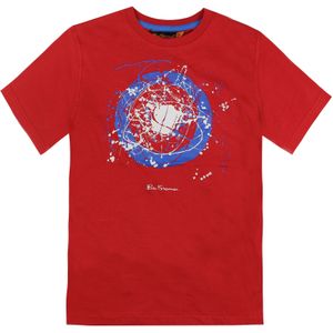 Ben Sherman - Doelwit Print - T-shirt - Rood - Katoen