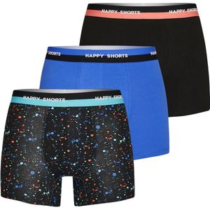 Happy Shorts 3-pack boxershorts heren colour splashes zwart