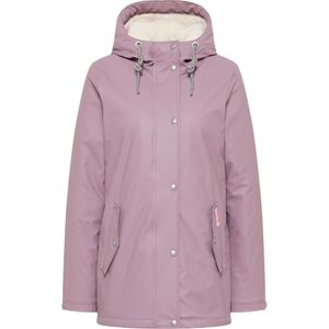 myMo - Regenjas - Grijs - Met Geweven Bontvoering