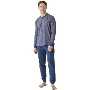 JJB12 Katoenen pyjama met lange mouwen en ronde hals voor heren