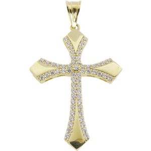 Christian Gouden kruis met zirkonia