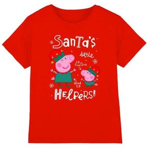 Peppa Pig Kinderen/kinderen peppa en george elfen kerst-t-shirt