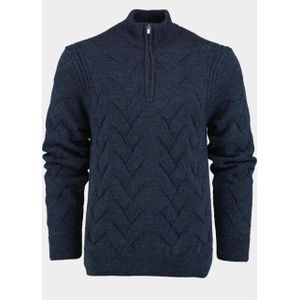 Innocente Half zip met stoere ingebreide kabel 1151/103 indigo