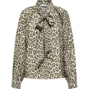 Jacqueline de Yong - Jdybeatrice Life Bow Shirt - Blouse - Birch/brown Leo