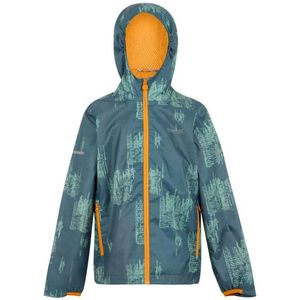 Regatta - Kinder Lever II - Regenjas - Zwart - 100% Polyester, Waterdicht, Ademend, Lichtgewicht