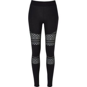 Urban Classics Dames legging met gehaakte kanten inslag