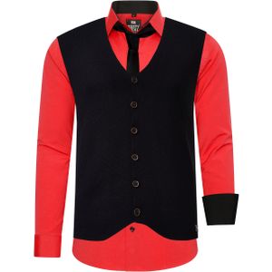 Shirt with vest and tie set of 3