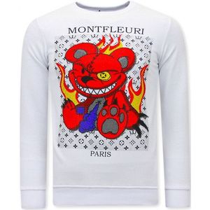 Tony Backer Sweater met print monster teddy bear