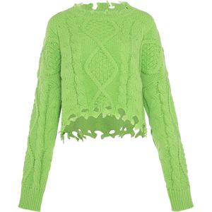 Mymo - Gebreide Trui - Kalk - Dames - Cropped Silhouet