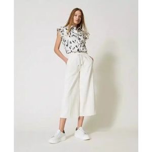 Twin-set Loe broek met leereffect