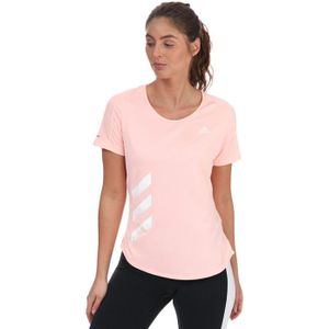 adidas - Run It 3-Stripes Fast - T-shirt - Coral