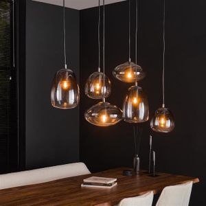 Hoyz - Hanglamp 3+3 Mix - Glass Shaded - Artic zwart