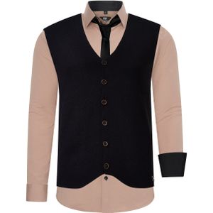 Shirt with vest and tie set of 3