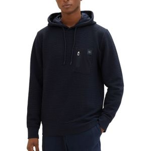 Tom Tailor - Hoodie - Heren - Blauw - Polyester - 1037861