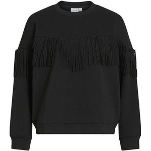 Vila - Vireflect O-neck Fringe - Trui - Black Beauty - Dames
