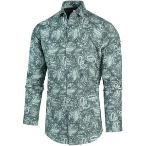 Blue Industry Groen paisley print overhemd