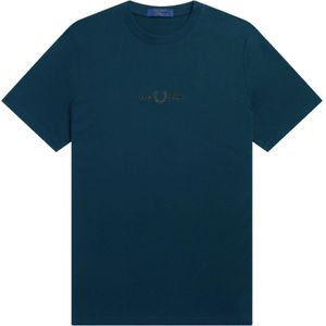 Fred Perry - T-shirt - Asblauw - Geborduurd - Voor Kinderen