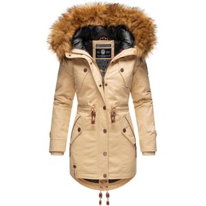 Marikoo - Dames Winterjas - Met Afneembare Imitatiebontkraag - Zwart