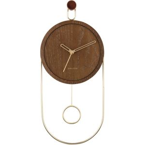 Karlsson wandklok swing pendulum donker hout- Ø20cm