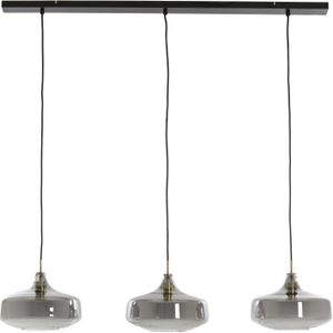 Light & Living hanglamp 3l 120x30x21 cm solna antiek brons+smoke glas