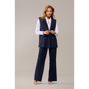 Chloe - Gilet - Navy - Off White - Krijtstrepen