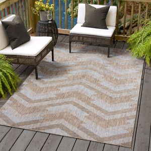 Muratap Uni binnen en buiten vloerkleed solid outdoor laagpolig tapijt beige- 120x170 cm