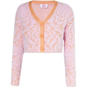 Mymo - Vest - Roze Oranje - Dames - Cropped Jacquard met Dierenmotief