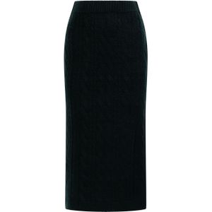 Dreimaster - Gebreide Midi-rok - Donkergroen - Dames